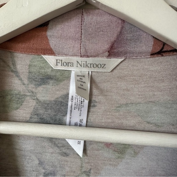 Flora Nikrooz Floral Knit Robe In Dusty Pink Size M - Picture 5 of 9
